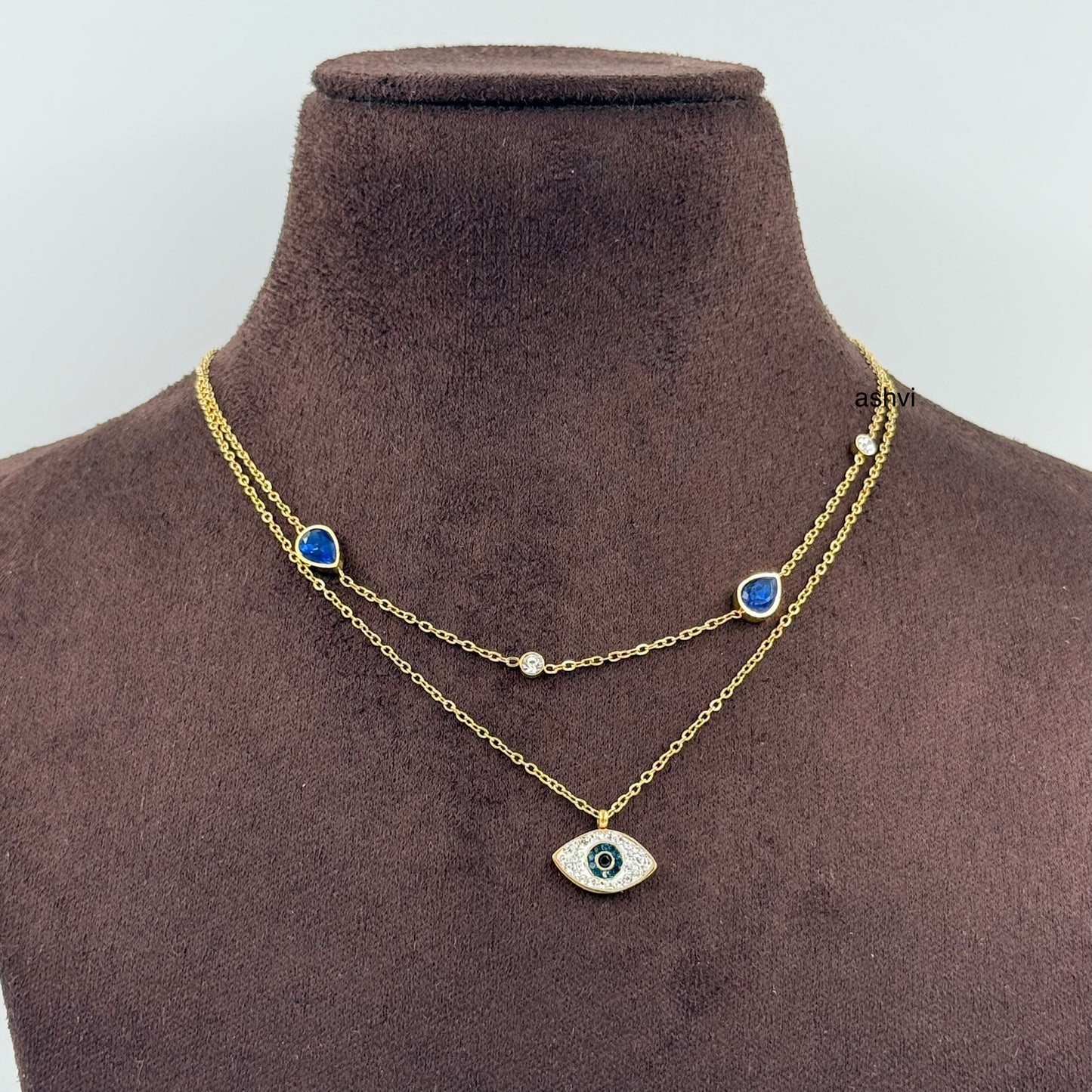 Evil eye double layer Necklace