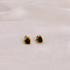 Emerald heart beats earrings