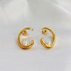 Pearl orbit hoops earrings