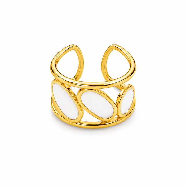 Oval Decore Layer Cuff Ring