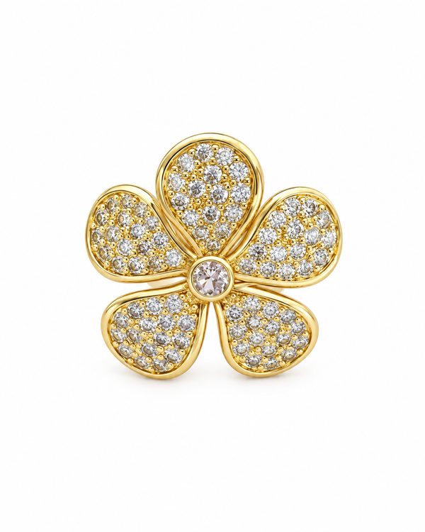 Avira Crystal Flower Ear Cuff