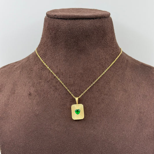 Heart Emerald Necklace