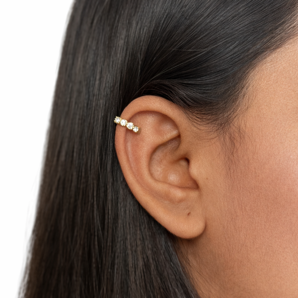 Crystal Heart Ear Cuff