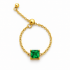 Alina Square Solitaire Adjustable Chain Ring