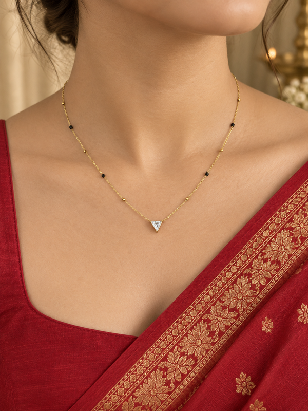 Tara Minimal Triangle Solitaire Mangalsutra