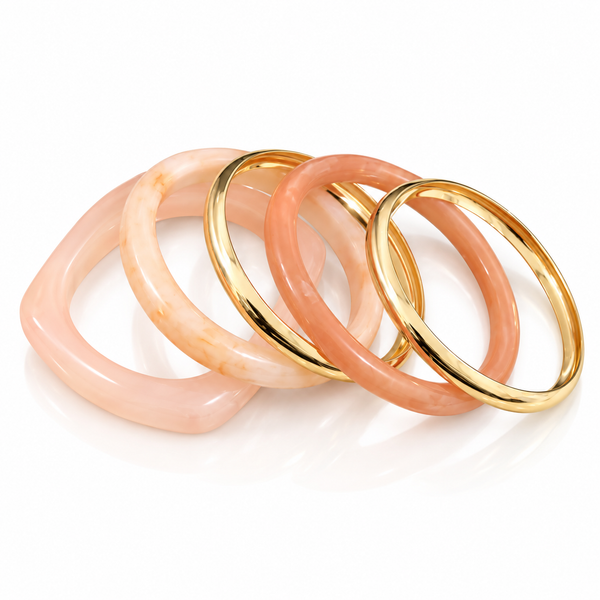 Smoky Elegance Resin Bangle Set