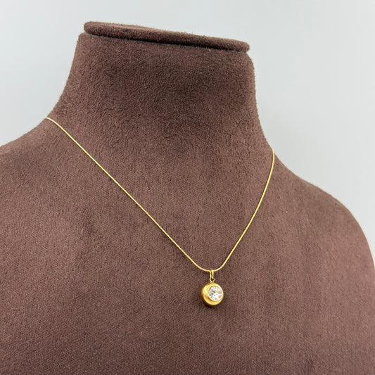 Dainty Diamond ball Pendant Necklace