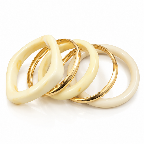 Smoky Elegance Resin Bangle Set