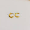 Golden curl hoops earrings