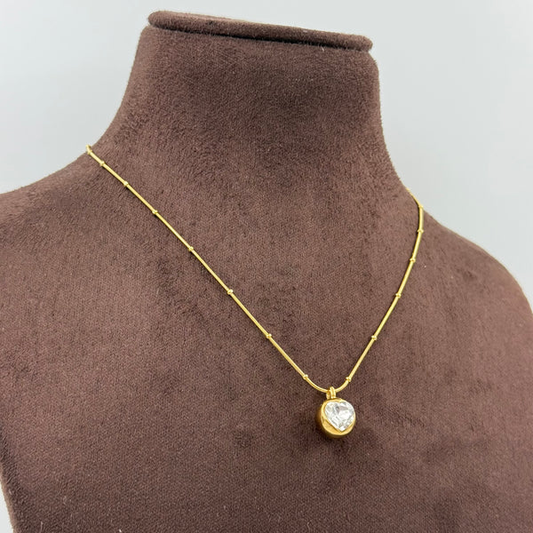 Heart Diamond ball Pendant Necklace
