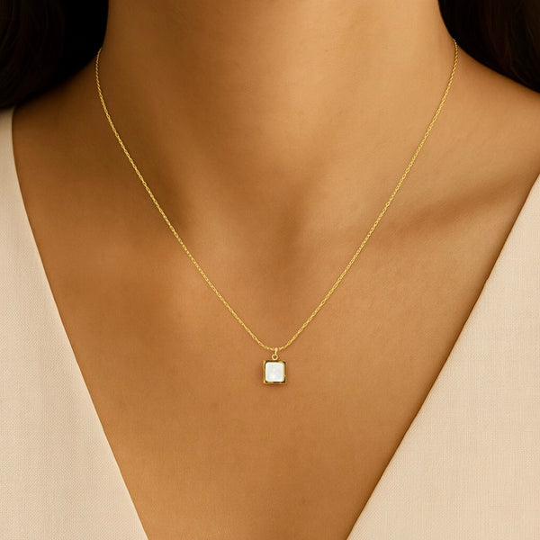 Square mother pearl Necklace