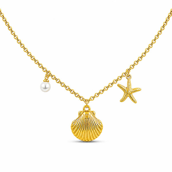 Shell Star Beach Charm Necklace