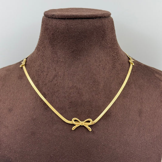 Bow Snake chain Necklace