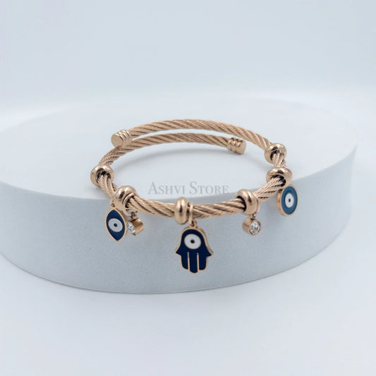 Dangling Evil Eye Square  Kada