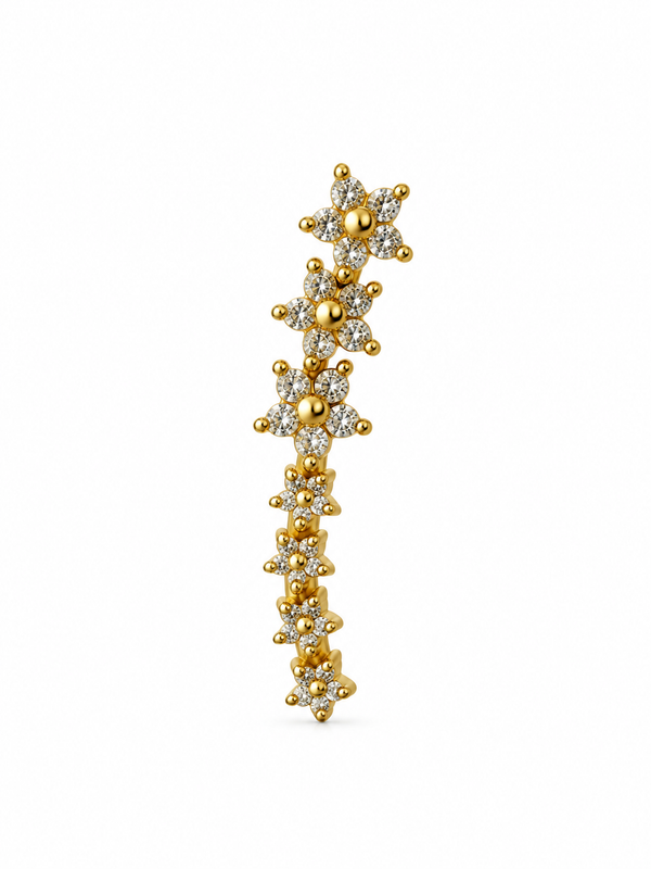 Crystal Floral Climber Ear Cuff