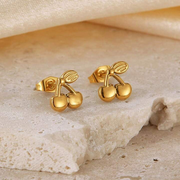 Cherry pop studs earrings