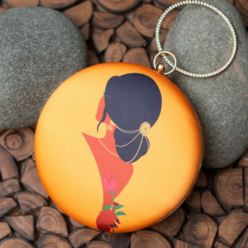 Indian Lady Circular Clutch