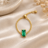 Kiara Baguette Solitaire Adjustable Chain Ring