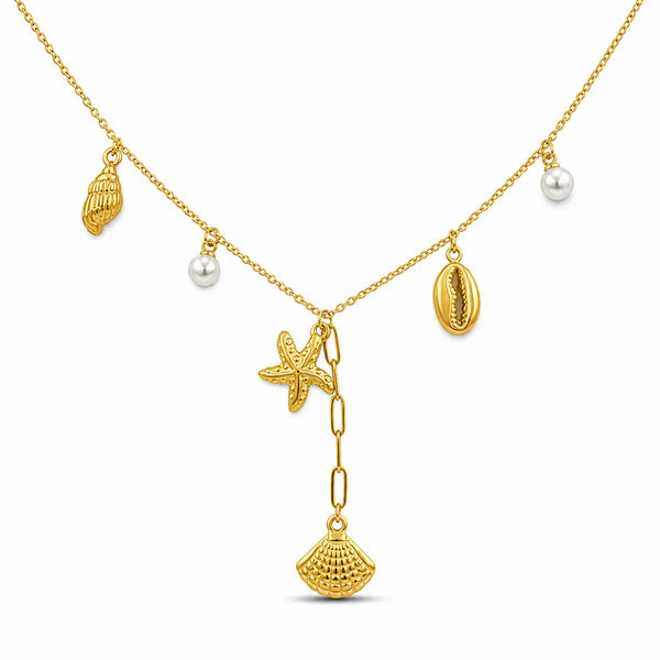 Hanging Shell Beach Charm Necklace