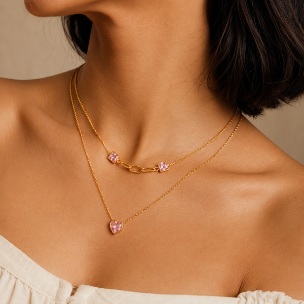 Heart Square LayerNecklace