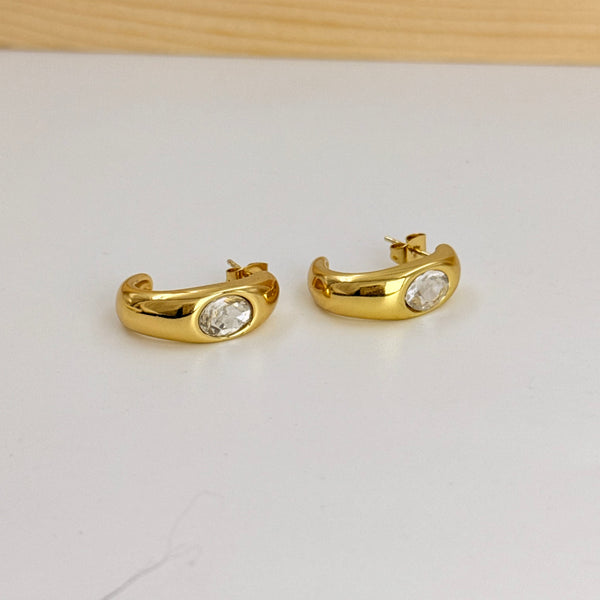 Single diamond hoop earrings