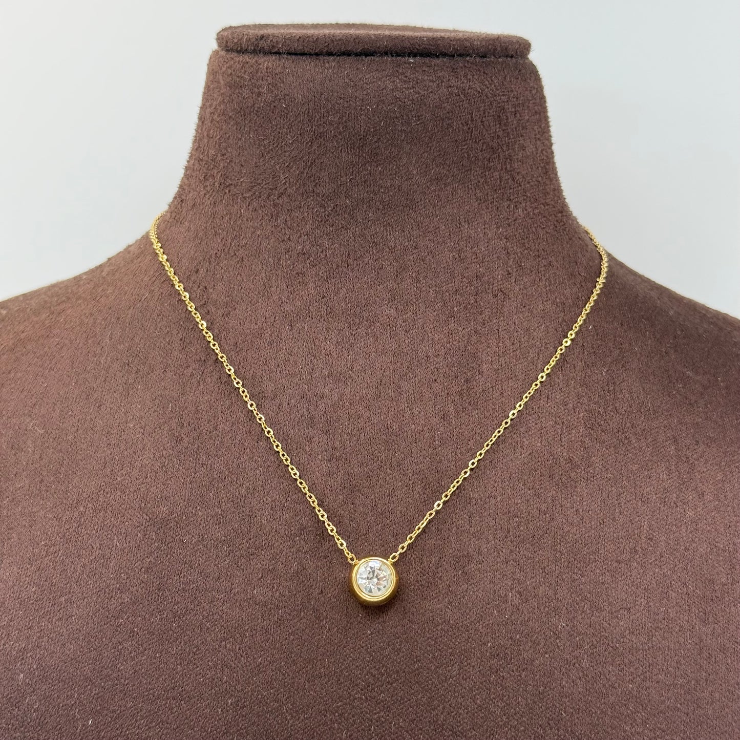 Tiny Diamond ball Pendant Necklace