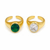 Cubic zirconia Decor Cuff Ring