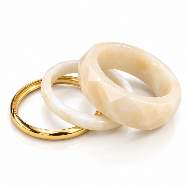 Pearl Mist Resin Bangle Set
