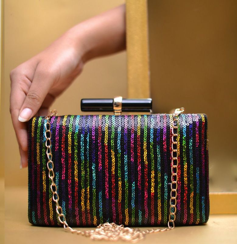 Sequins Embroidery Clutch