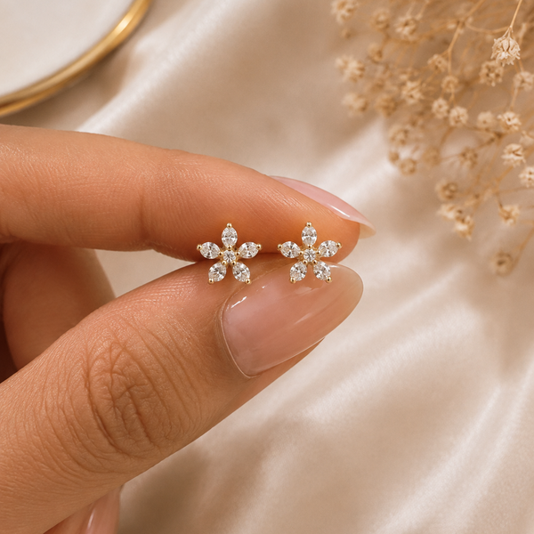 Floral ballback Earrings