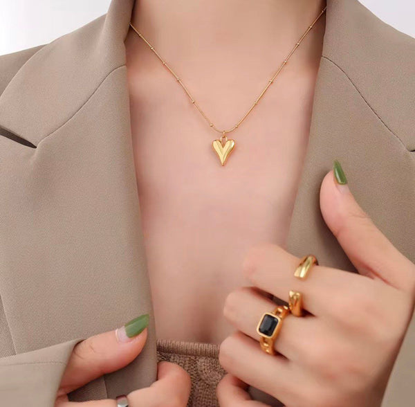 Golden Heart Lock Necklace