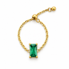 Kiara Baguette Solitaire Adjustable Chain Ring
