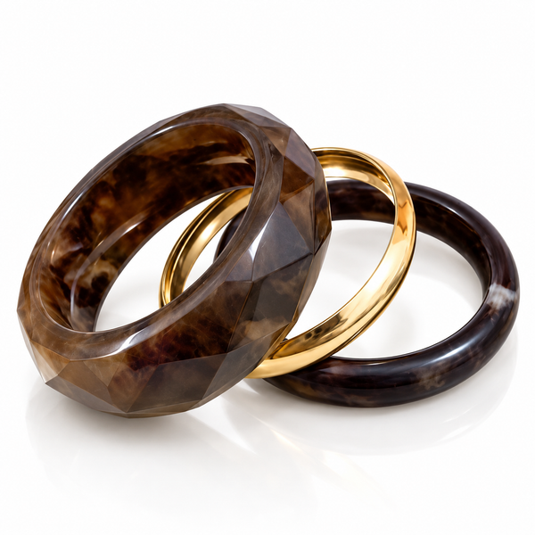 Pearl Mist Resin Bangle Set