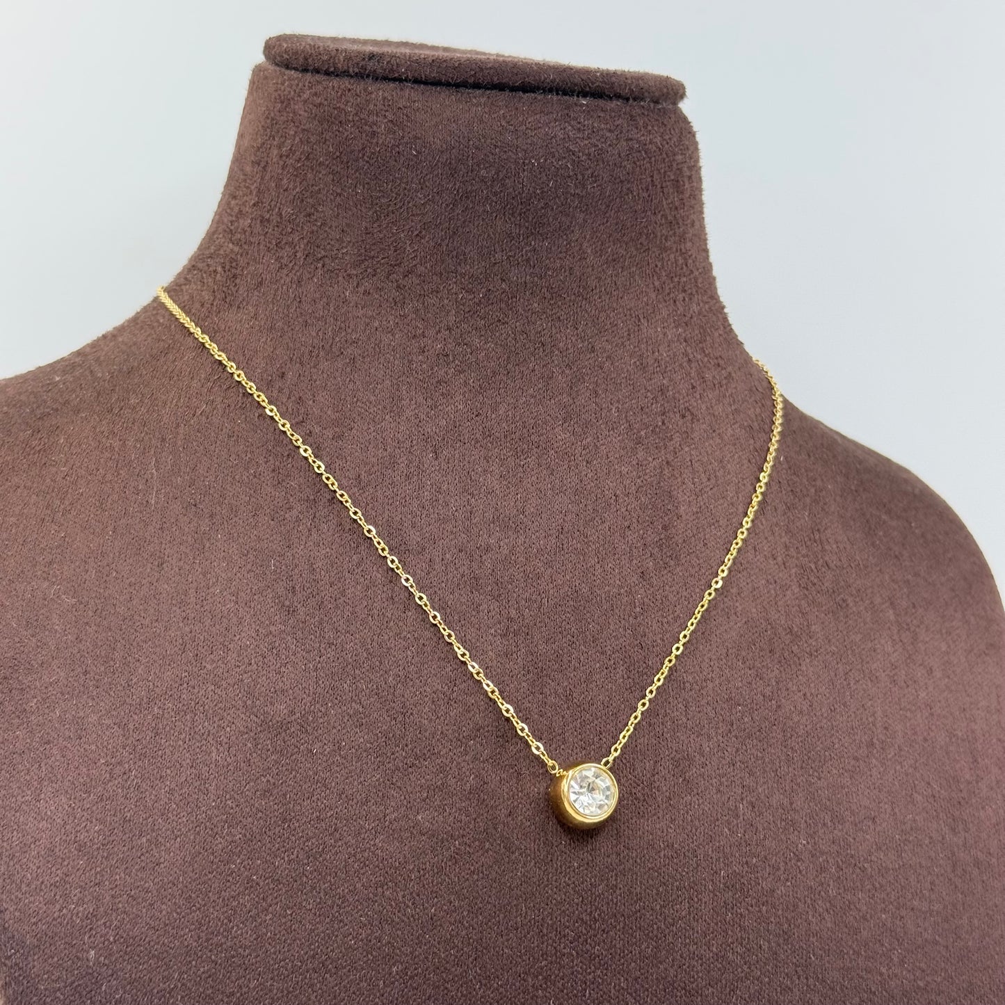 Tiny Diamond ball Pendant Necklace