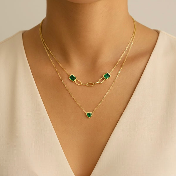 Heart Square LayerNecklace