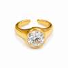 Cubic zirconia Decor Cuff Ring