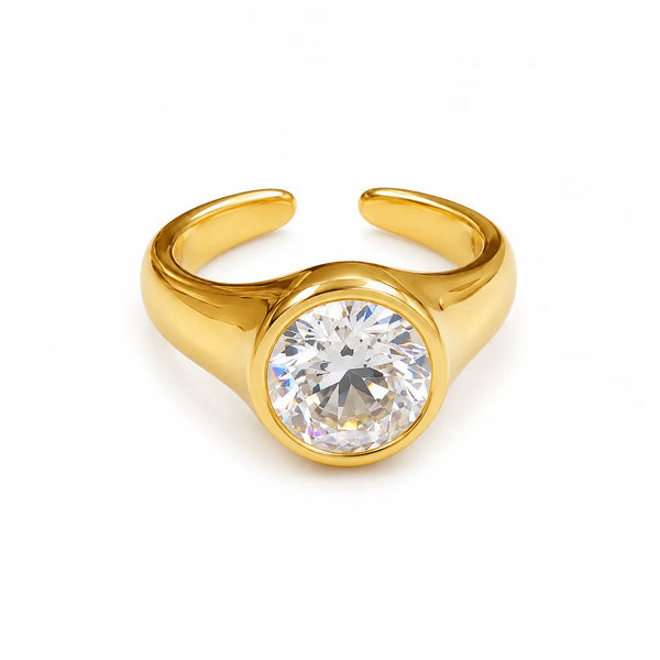 Cubic zirconia Decor Cuff Ring