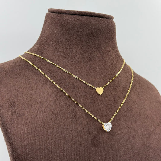 Heart Diamond layer Necklace