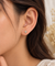Princess Square Ball Back Stud Earrings