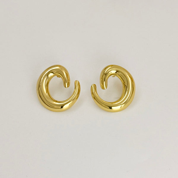 Golden spiral drops earrings