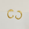 Pearl orbit hoops earrings
