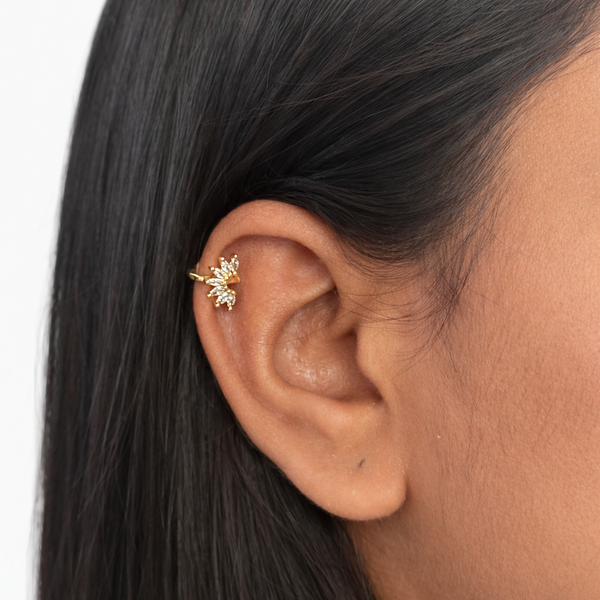 Peacock bloom Ear Cuff