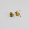 Heart of gold studs earrings