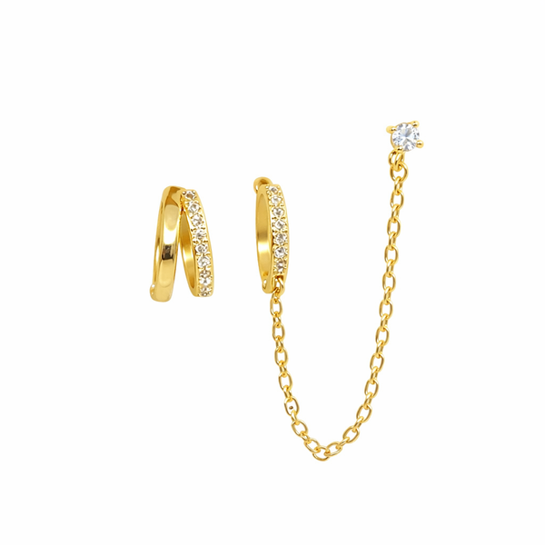 Double glam link Earring Set