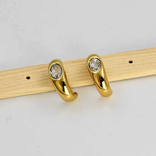Single diamond hoop earrings