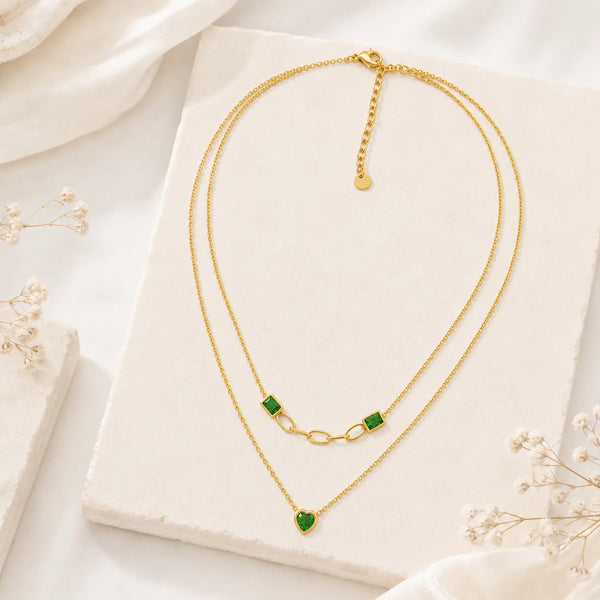 Heart Square LayerNecklace