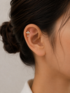 Crystal Petal Drop ball back Earrings