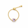 Aurelia Solitaire Adjustable Chain Ring