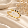 Open Curve Black Bead Mangalsutra Ring