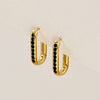Green bar glam earrings
